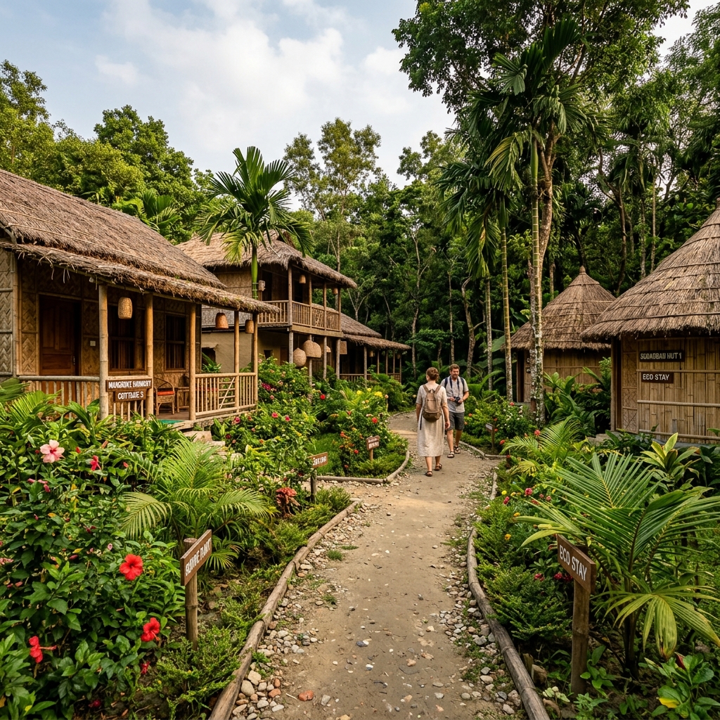 Resort cottages room and exterior