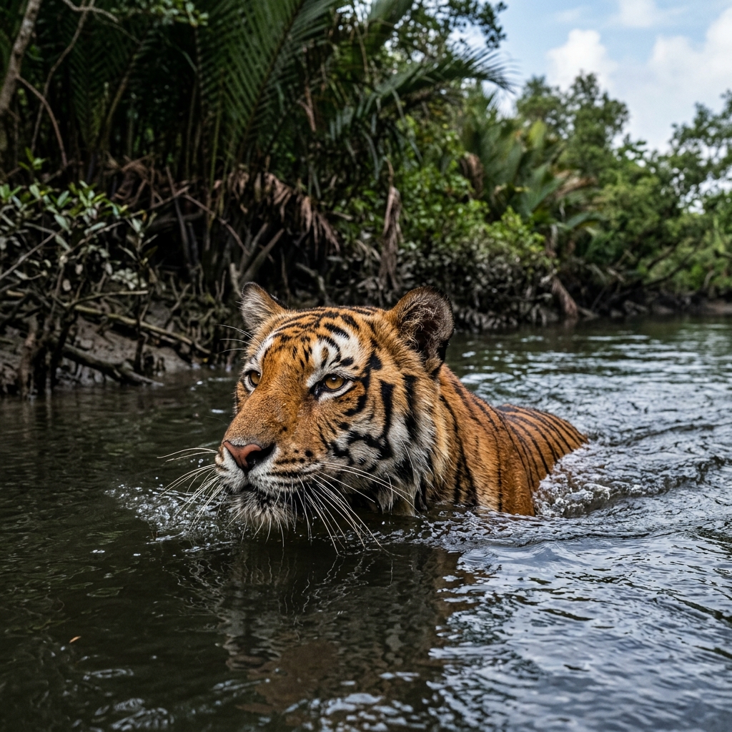 Royal Bengal Tiger near river bank